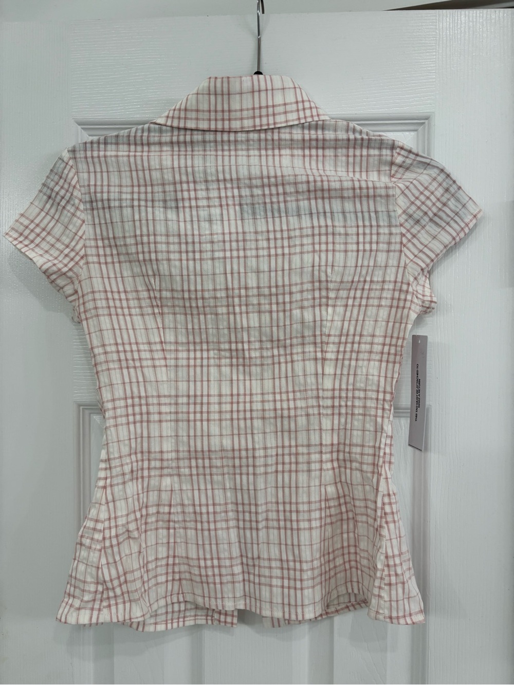 Princess Polly Pink Plaid Short-Sleeve Button Down Top - Picture 4 of 7